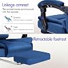 ELFORDSON Massage Office Chair for Home Office, Executive Desk Chair 77 cm High Back 150° Recliner Tilt Function Padded Swivel, Velvet Blue, 2-Point Massage
