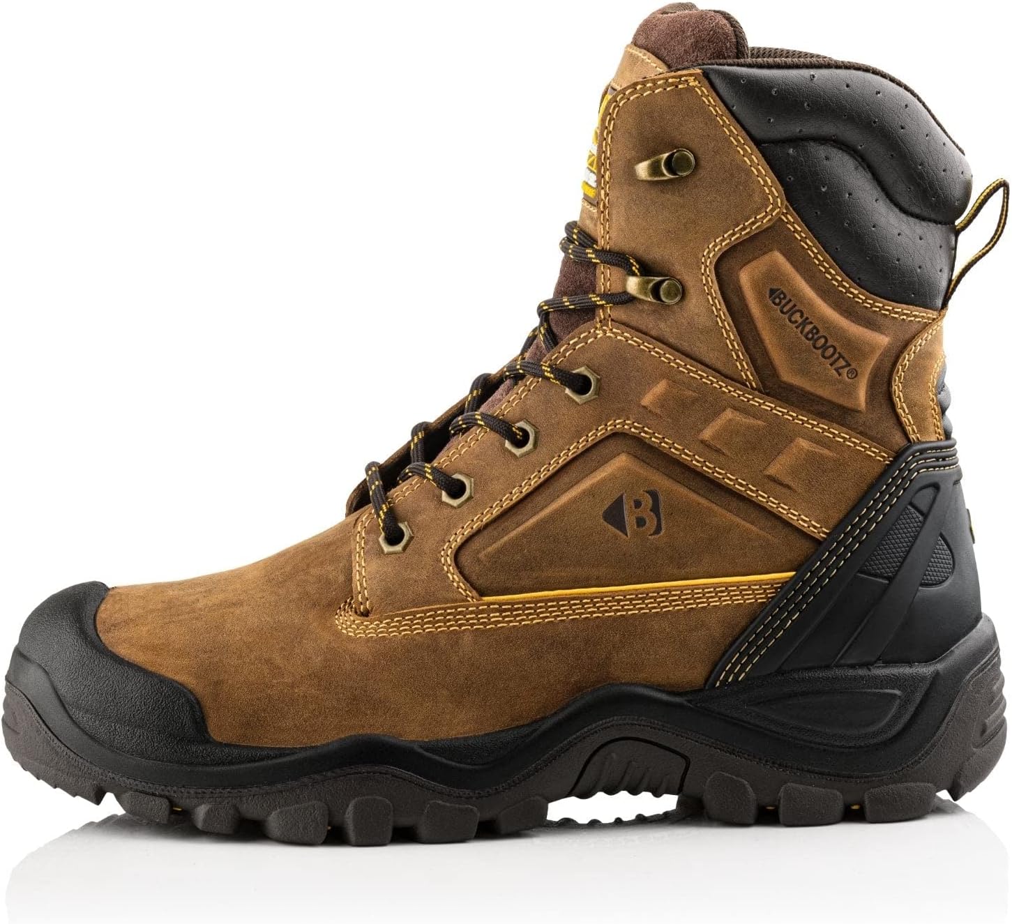 BucklerBSH011 S3 brown waterproof high leg steel toe/midsole work safety boot