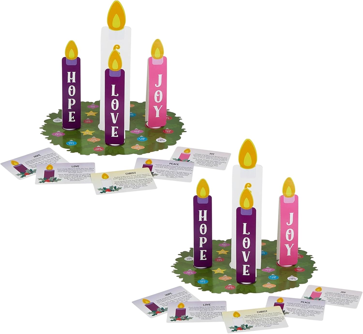 DIY Advent Wreath with Candles and Holder Set, Love, Peace