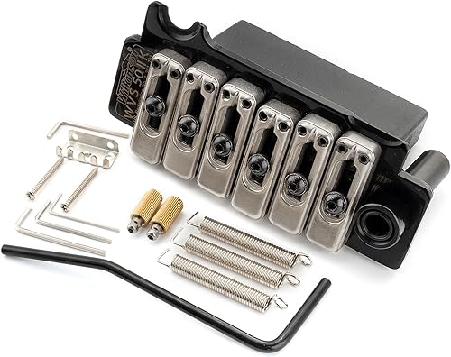 Wilkinson WVS50IIK - Sillines de acero de 2 puntos con espacio de cuerda de 2.067 in, puente de trémolo con bloque de acero completo para guitarra