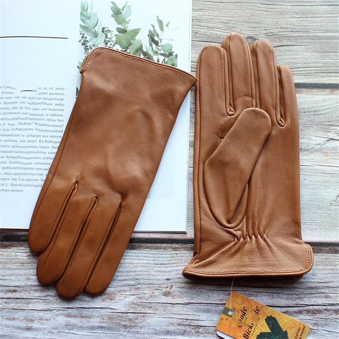 Gants de conduite d'été en cuir pour homme - Pour écran tactile - Fin et non doublé - Pour le printemps et l'extérieur