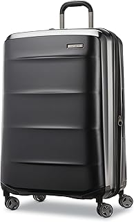 Octiv Lightweight Hardshell 28-Inch Large Checked Luggage - Durable & Impact Resistant, 360° Aero Trac Spinner Wheels, Adjustable Telescopic Handle, Expandable, TSA Approved Lock - Black
