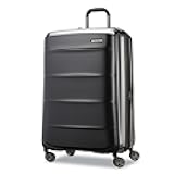 Octiv Lightweight Hardshell 28-Inch Large Checked Luggage - Durable & Impact Resistant, 360° Aero Trac Spinner Wheels, Adjustable Telescopic Handle, Expandable, TSA Approved Lock - Black