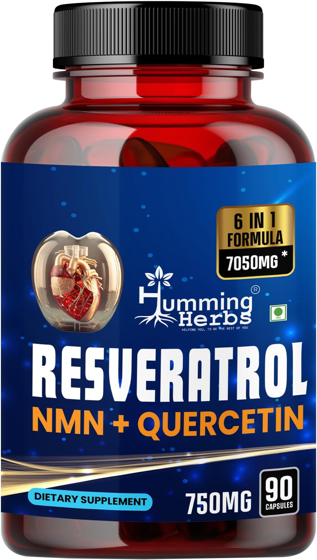 Humming Herbs Resveratrol 90 Cap | Trans-Resveratrol 98% Highly Purified And ...