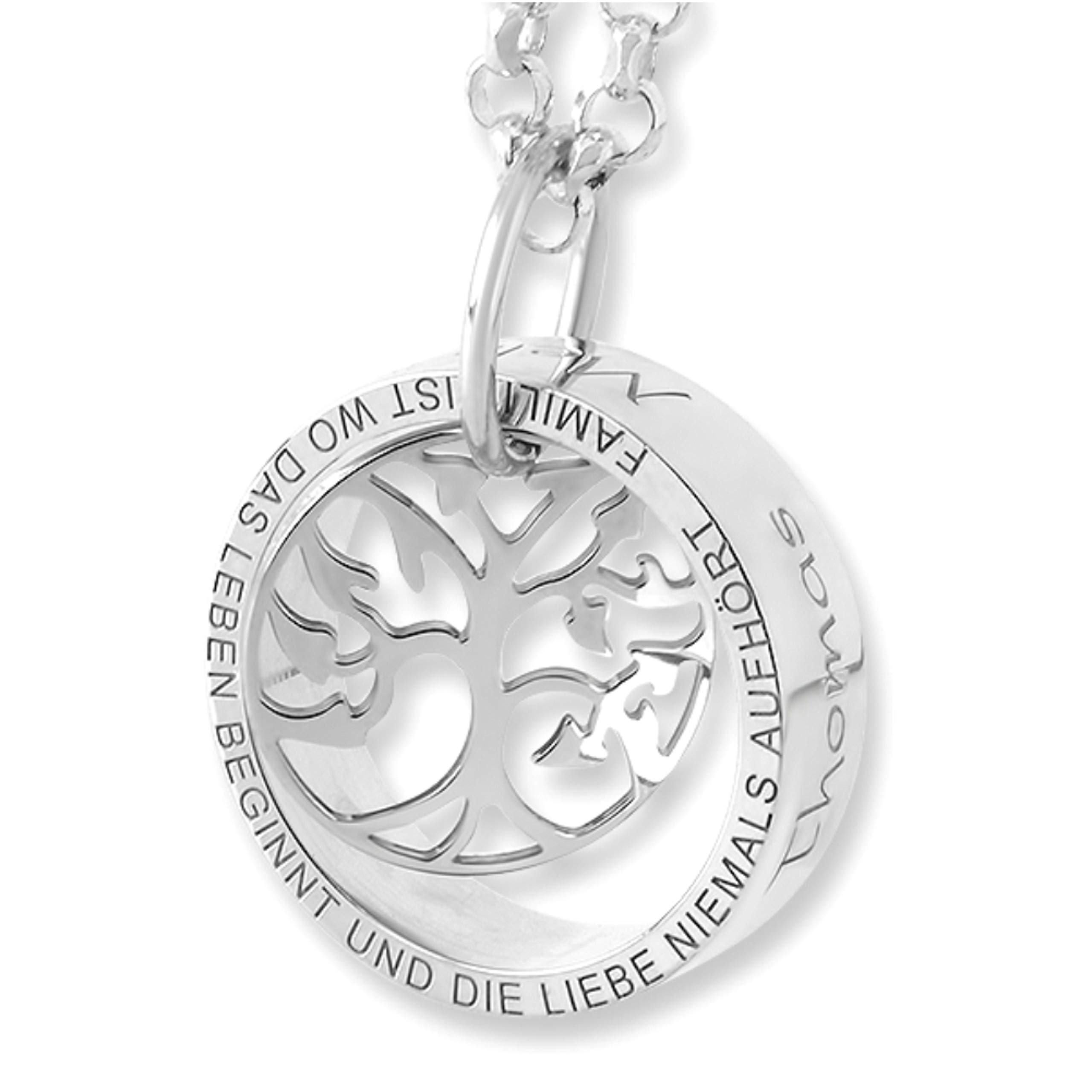 Namenskette Schmuck Gravur Familienkette mit Wunschgravur 925 Silber Lebensbaum Kette mit Namen | HANDMADE IN GERMANY