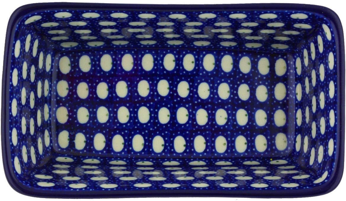 Polmedia Polish Pottery Mini loaf pan - Stepping Stones Pattern Handmade in Boleslawiec Poland by Ceramika Artystyczna + Certificate of Authenticity