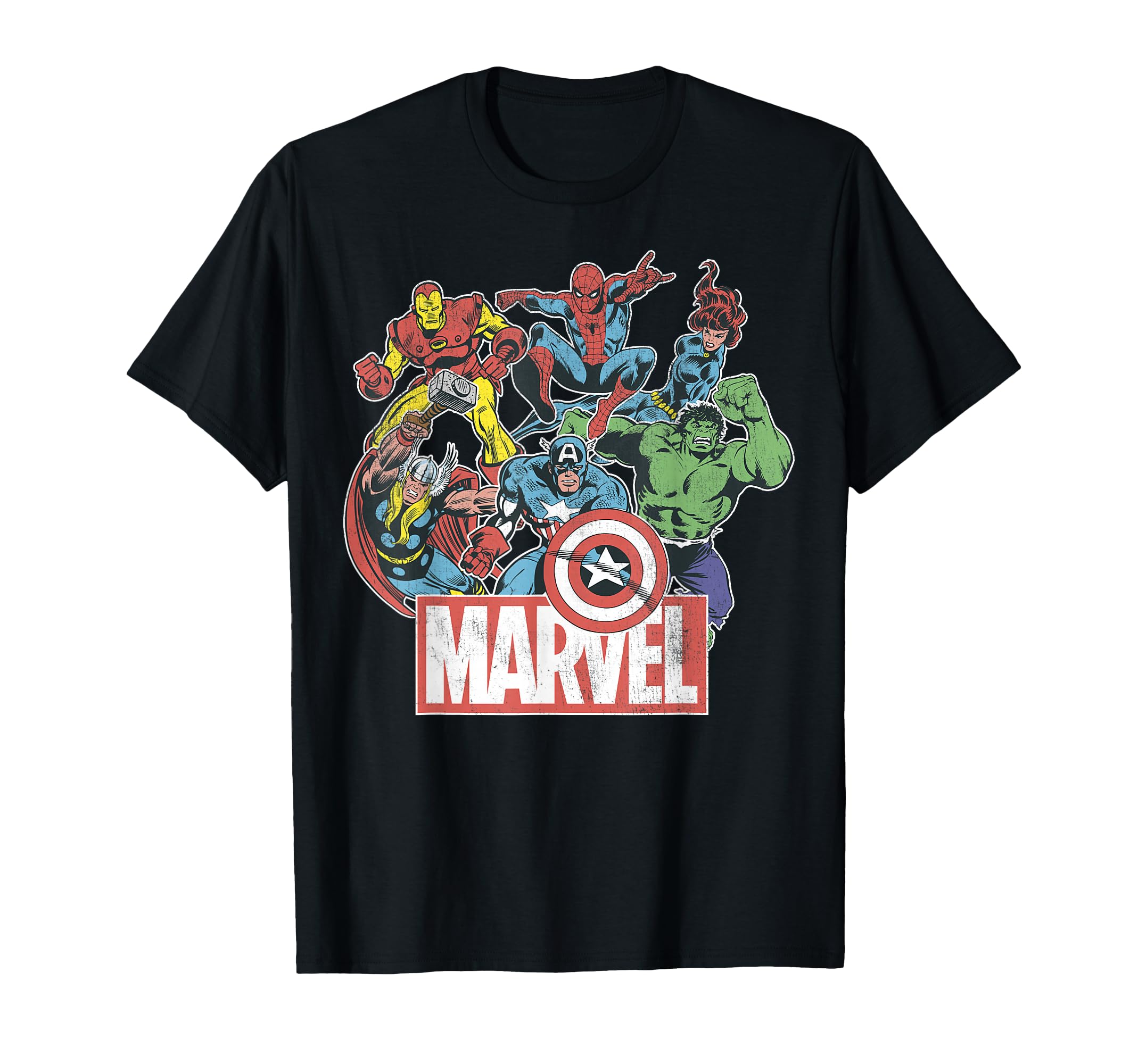Avengers Team Retro Comic Vintage Graphic T-Shirt Small