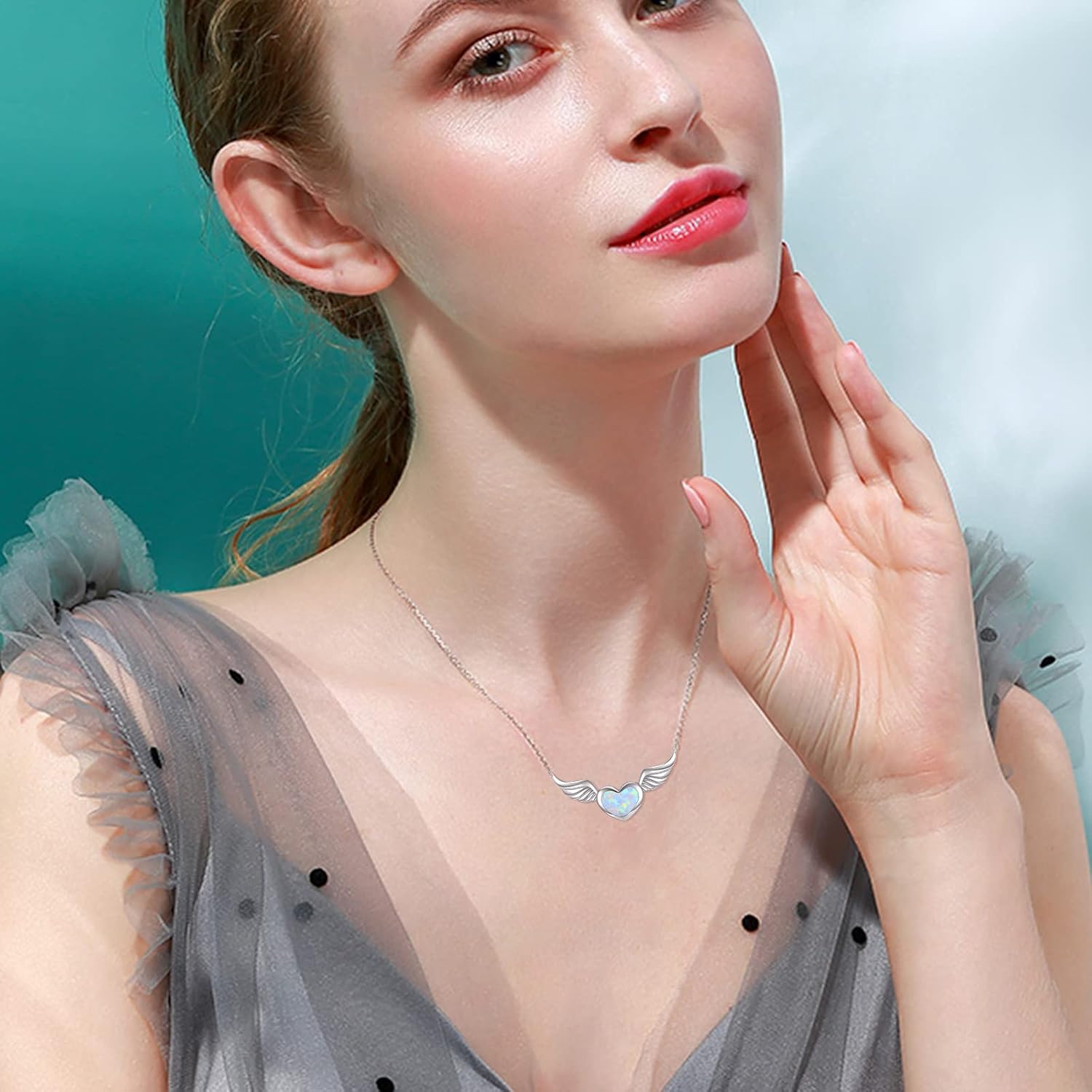 Angel Wings Necklace for Women, 925 Sterling Silver, Angel Wings Pendant Necklace, Guardian Angel Pendant, Jewelry Gift for Women - Image 4