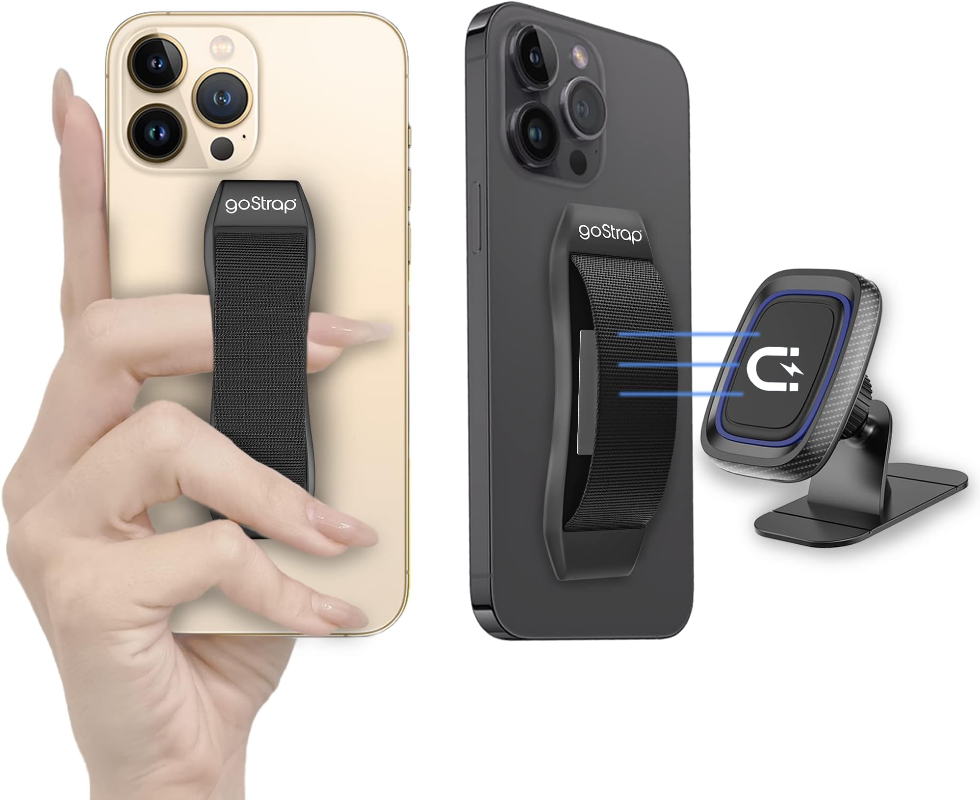Phone Grip Strap Finger Loop Holder for Hand - Cell Phone Strap for Back of Phone Compatible for Most iPhone, Smartphones, and Tablet Case