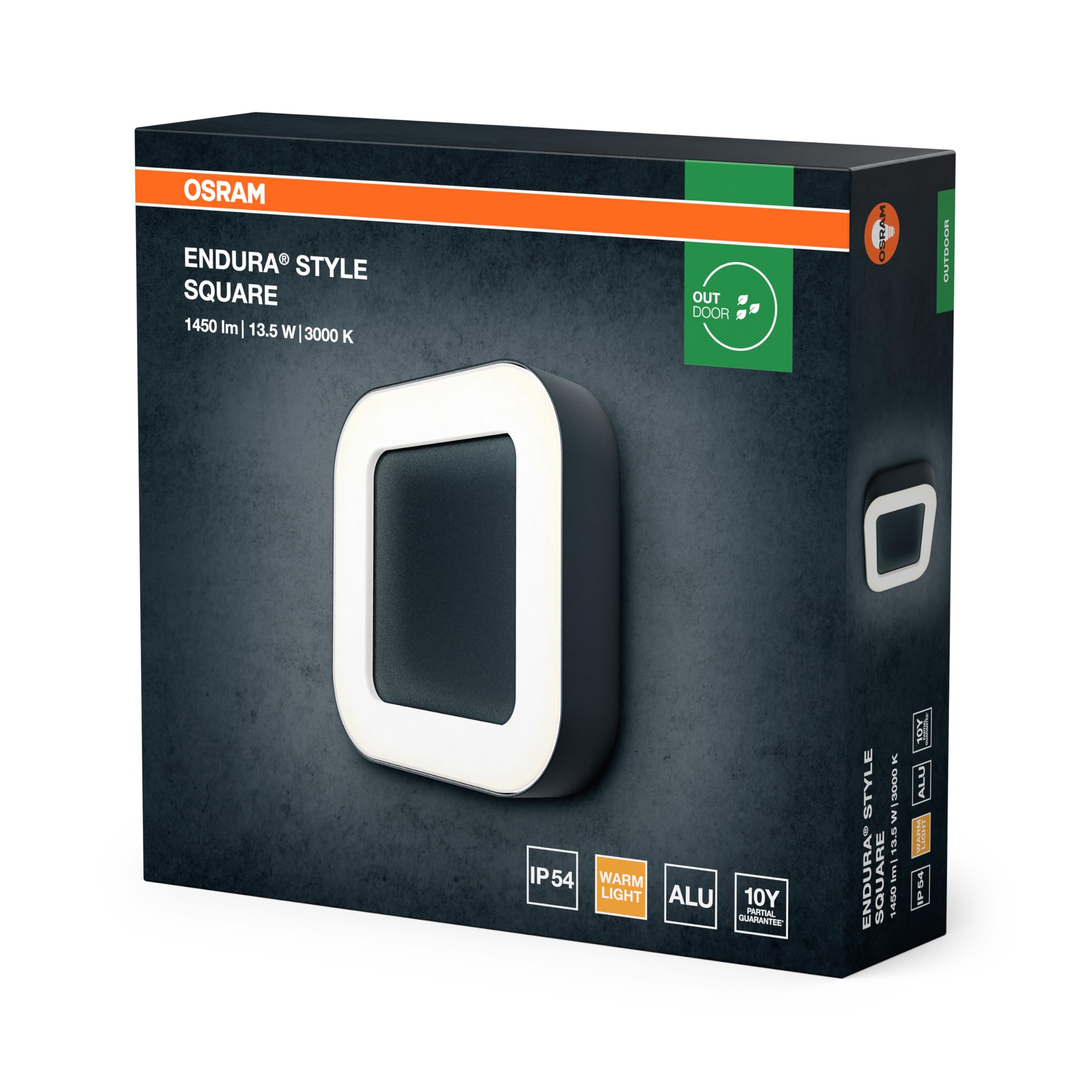 Osram ENDURA Style Square plafonnier LED extérieur carré gris foncé aluminium IP44