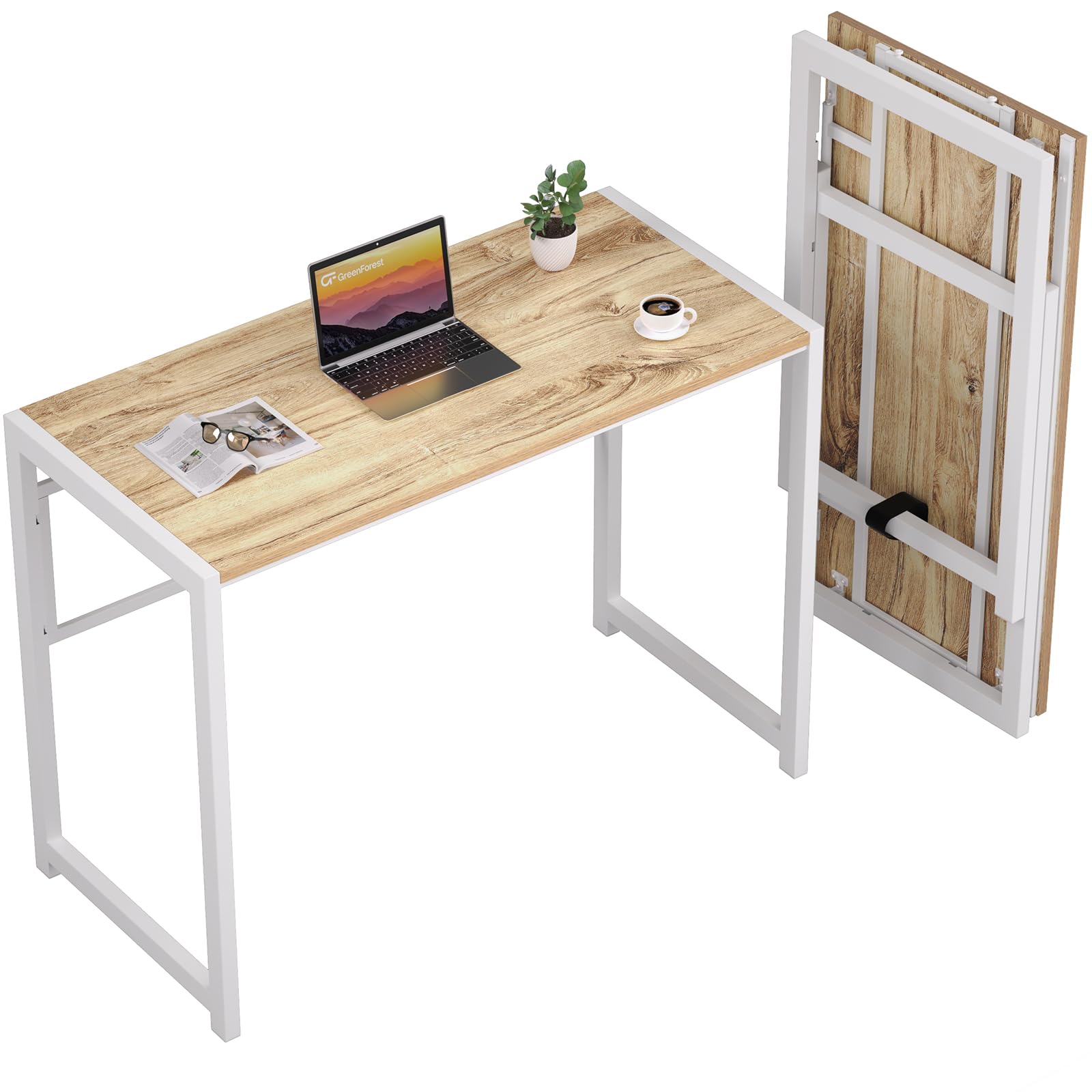 GreenForest Folding Desk for Small Spaces, 39.4 in NoAssembly Small