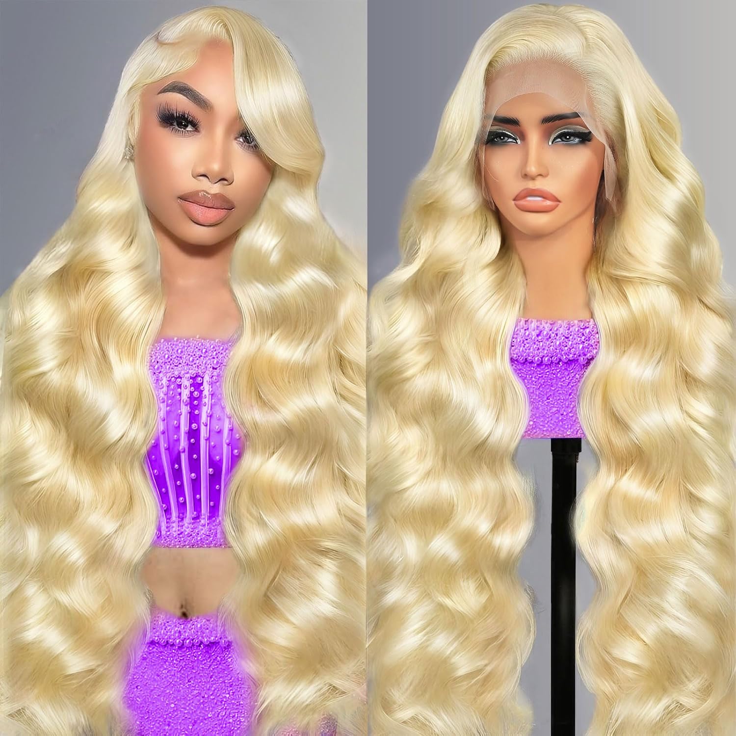 32 Inch 613 Lace Front Wig Human Hair 200 Density Blonde Wig Human Hair 613 13X6 Body Wave Lace Front Wigs Human Hair Pre Plucked 613 HD Lace Frontal Glueless Wigs For Women