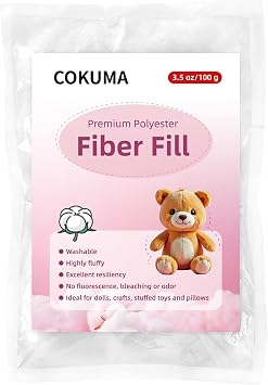 Polyfill Stuffing, Premium Poly Filling Stuffing for Stuffed Animals, Soft and Fluffy for Craft, Crochet, Cloud Decorations, Machine Washable Fiberfill Stuffing, 3.5oz/100g