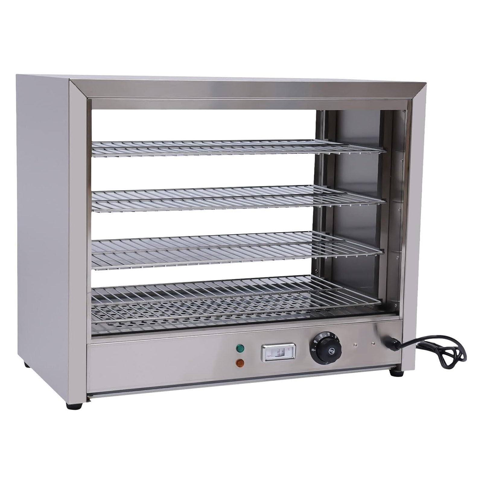 AYCDL 4-Tier Commercial Food Warmers Display Cabinet, Countertop 800W Pizza Warmers with Temperature Knob/Indicator