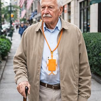 EDWERD Hands-Free Phone Lanyard for Seniors & Parkinsons, Adjustable Neck Strap to Secure Cellphone