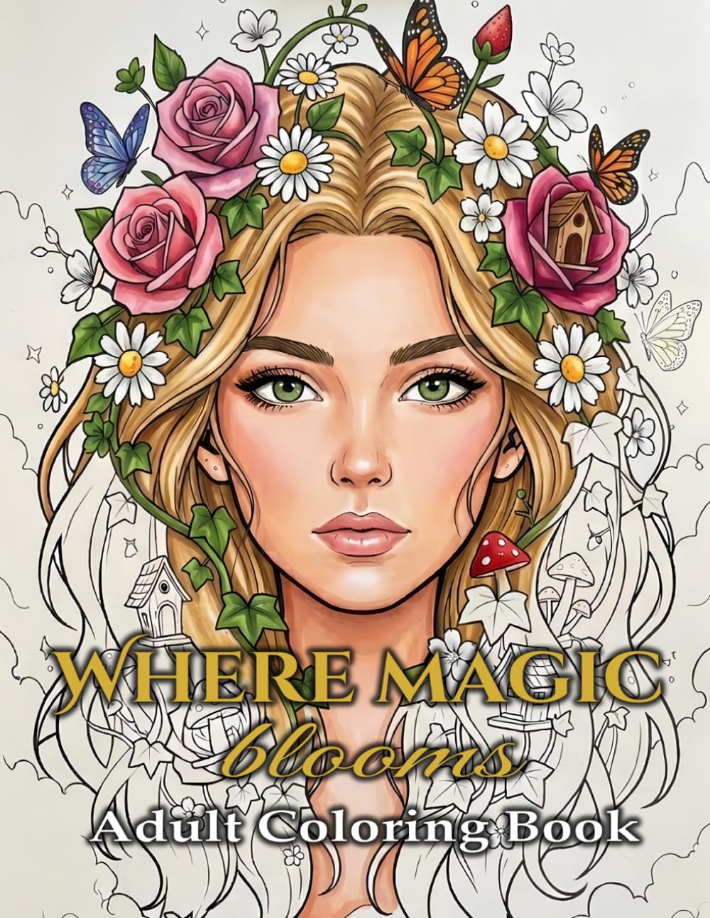 Where Magic Blooms: Adult Coloring Book with Fairies, Fantasy Castles and Enchanted Homes