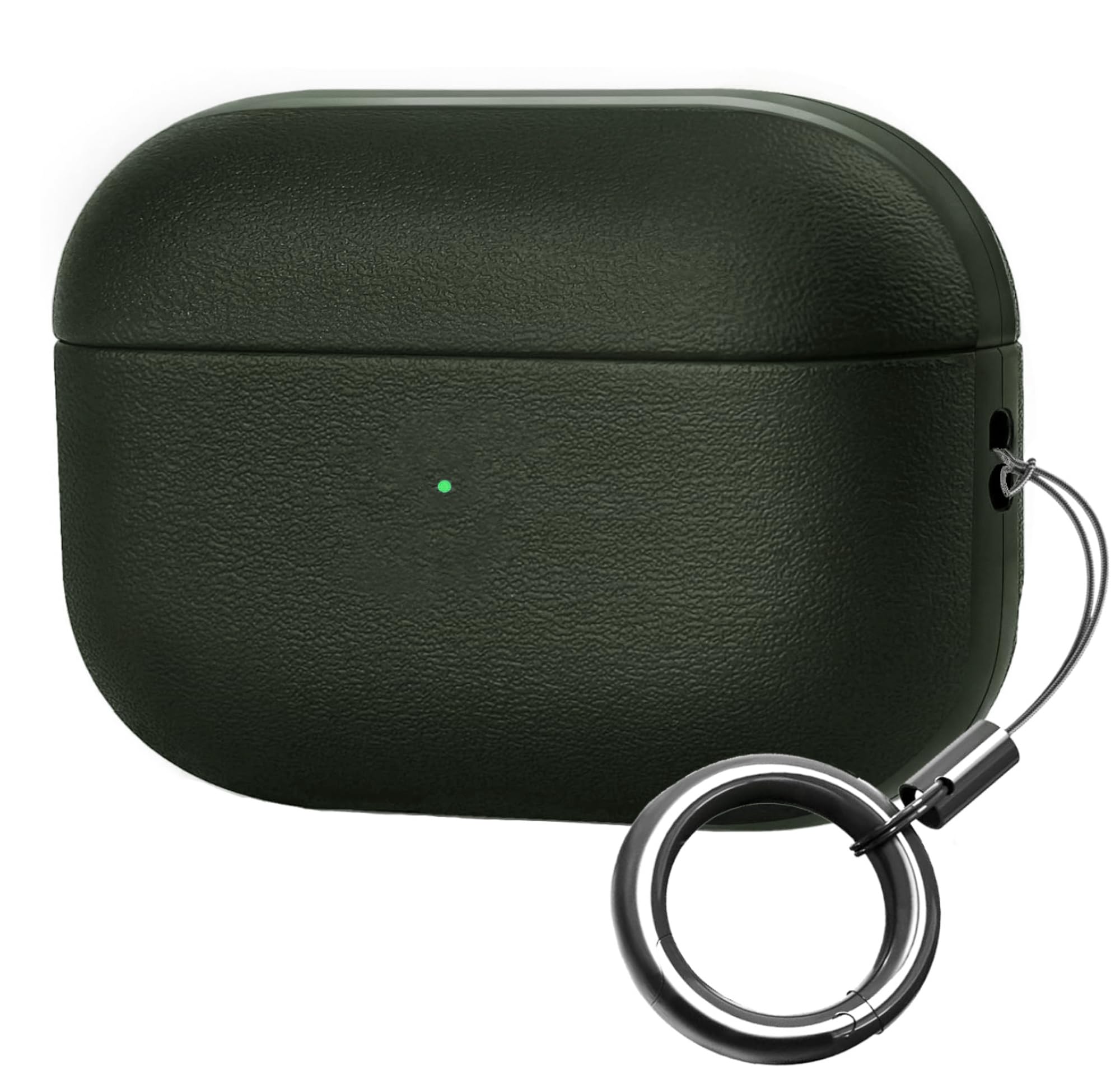 Minesk Airpods Pro 2. Nesil ile Uyumlu Leather Skin Serisi Parmak İzi Tutmayan Dış Yüzeye Sahip ve Mükemmel Koruma Sağlayan Orta Sertlikte Silikon Kılıf (Haki)