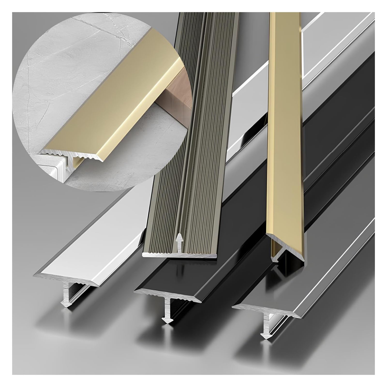 Profilé De Transition Sol En T Aluminium 90cm, Barre De Seuil Pour Porte