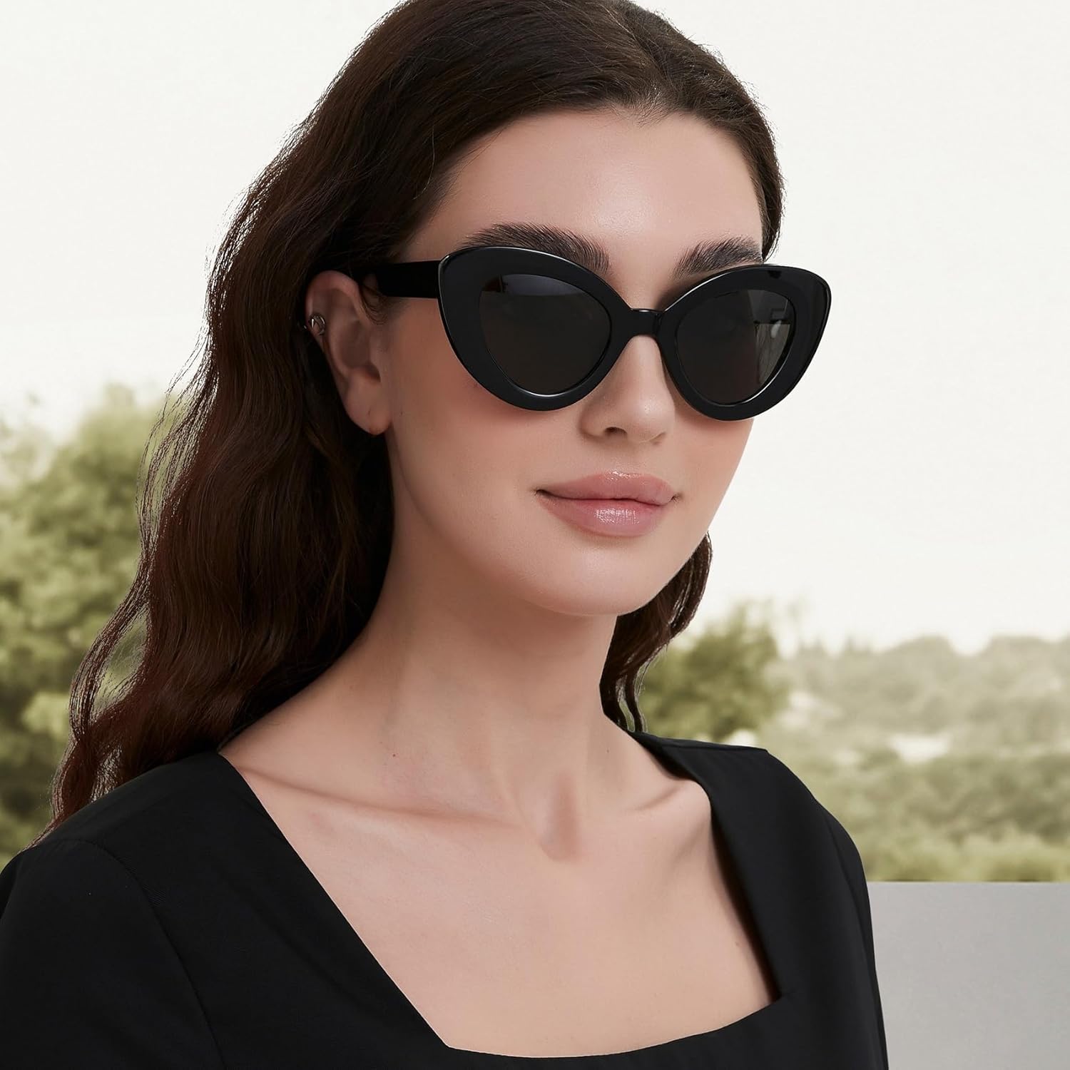 Cat Eye Sunglasses for Women, Trendy Retro UV Protection Sunglass, Stylish Vintage Cute Shades - Image 2