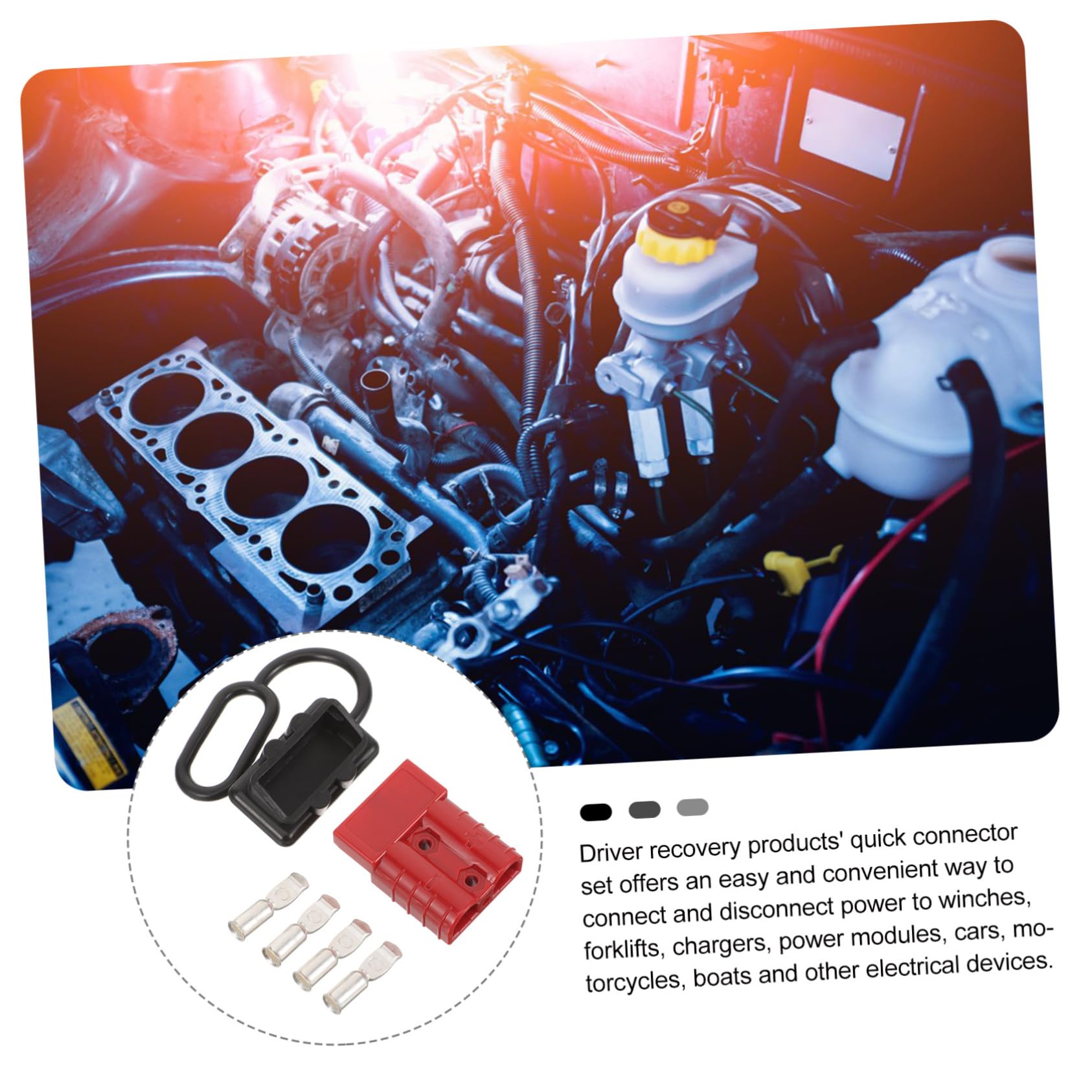 Connettore di Potenza a Due Poli Rosso A0190 per Moduli di Alimentazione e Verricelli, con Rivestimento in Rame e Argento, Protezione Ul94 V-0, Connessione Rapida e Sicura