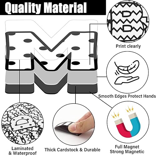 Miniatura 7 de Qyeahkj 103 letras magnéticas de 2 pulgadas, letras magnéticas de color verde eucalipto para aula, pizarra blanca, nevera, kit de letras magnéticas