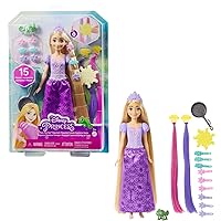 Mattel Disney Princess - Rapunzel Chioma Magica, bambola con extension capelli cambia
