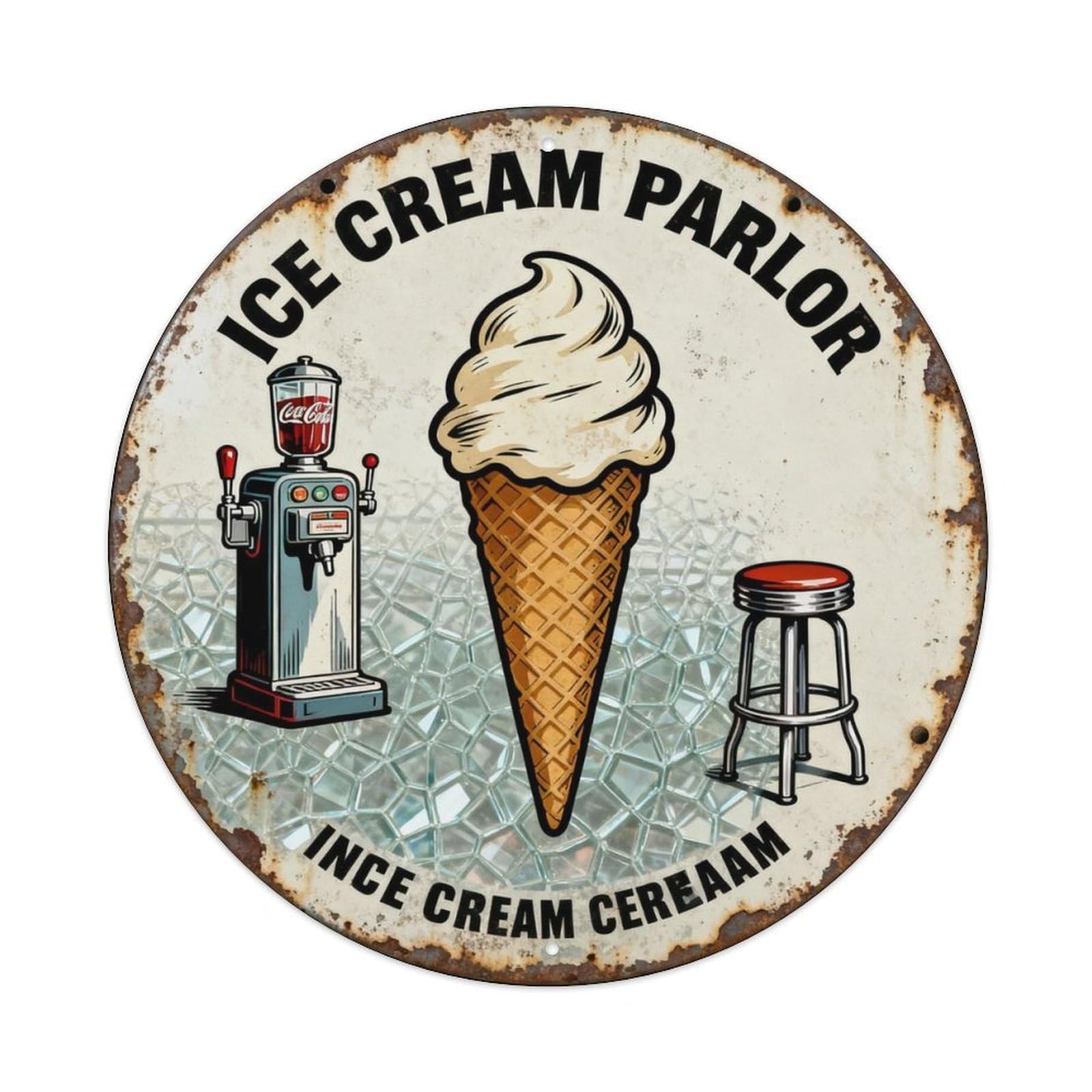 ICE CREAM PARLOR Metal Tin Sign Plaque