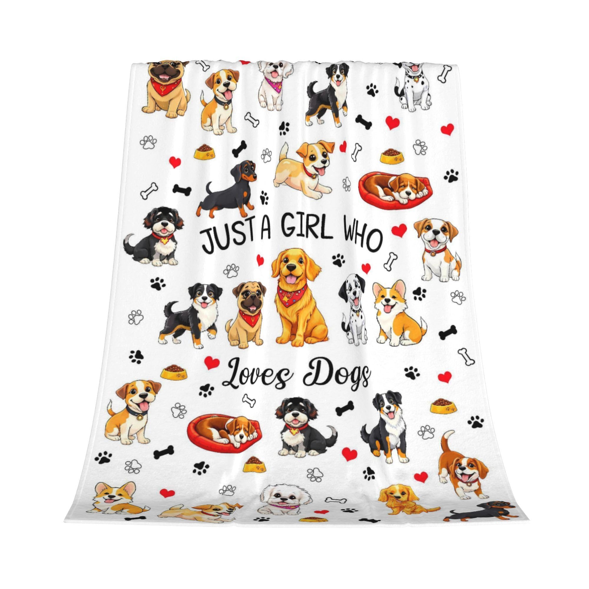 Gelasgo Cut Dog Throw Blanket Ultra Soft Flannel Blanket, Cozy Warm Lightweight Gift for Adults, Machine Washable Couch Bed Blankets 150x200cm