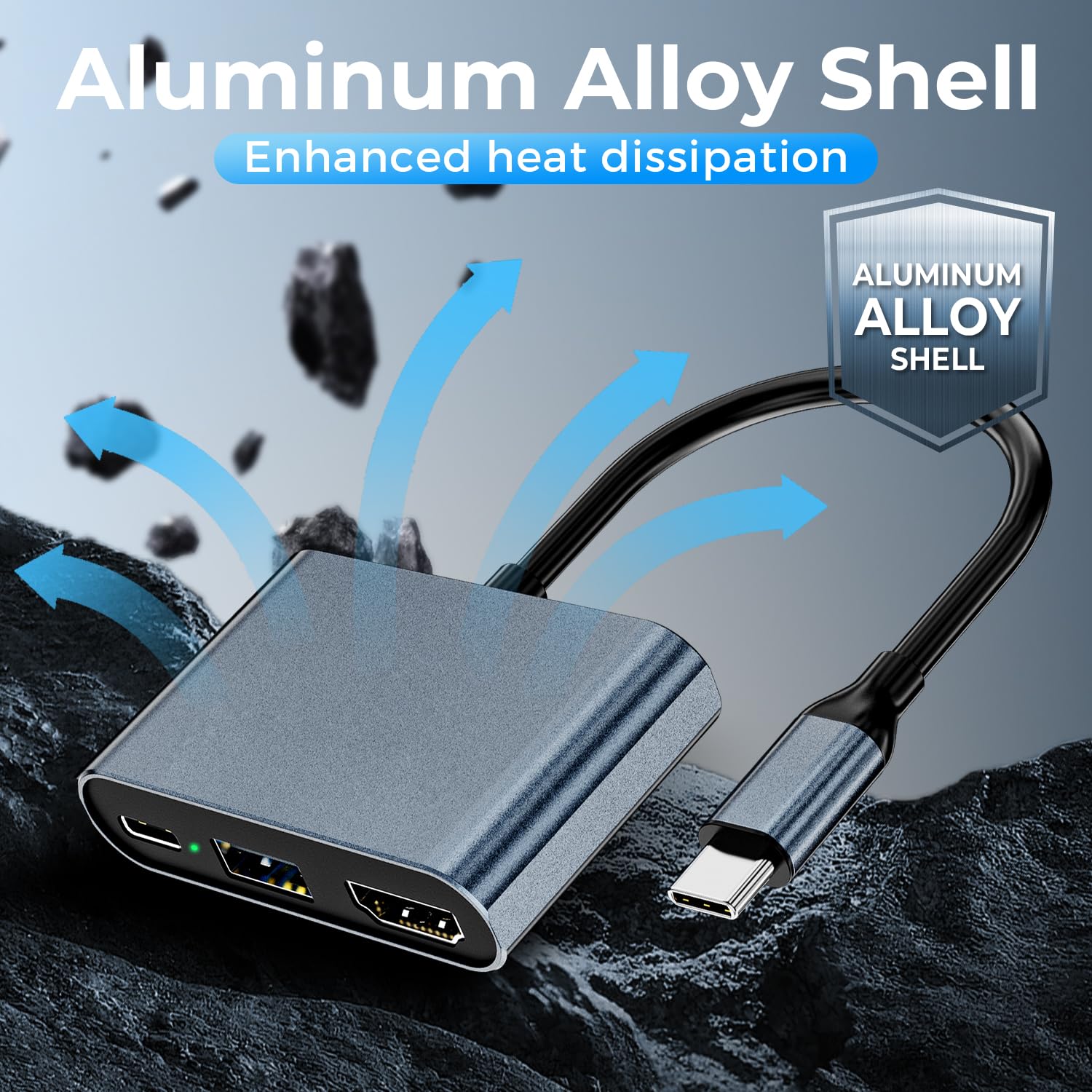 Switch 2 Dock, przenośna stacja dokująca USB C z portem 4K przy 120 Hz/PD 100 W/USB 3.0, podróżna stacja dokująca ze stopu aluminium do Switch/Steam Deck/ROG Xbox Ally X/Legion Go 1/2/S
