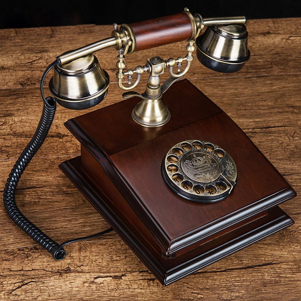 希少品 アンティーク電話 金属製 ハンドセット付き