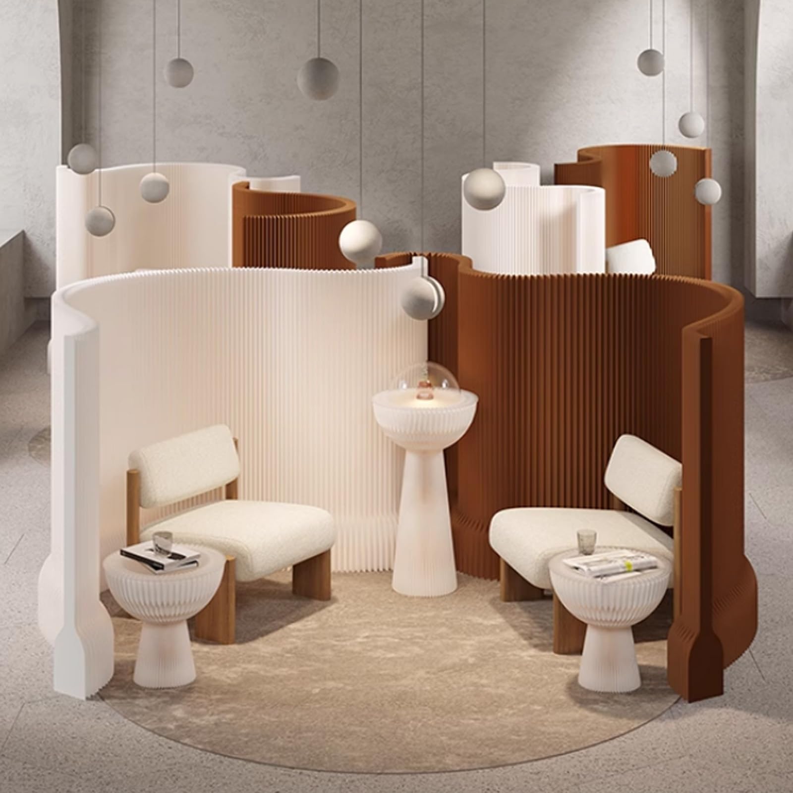Separador de ambientes portátil de Papel, biombo Plegable para el hogar y la Oficina, mampara retráctil Ligera para Mayor privacidad en Espacios de Trabajo y áreas personales.