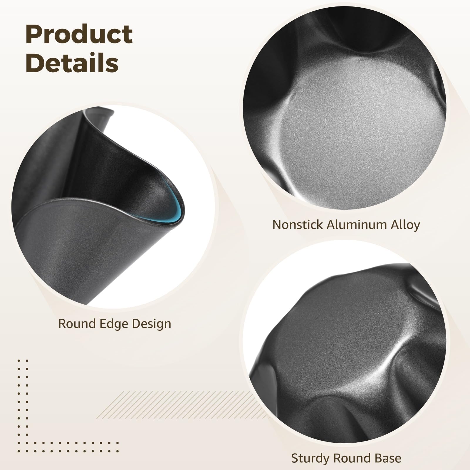 Tortilla-Bowl-Maker 6er-Set, Taco-Bowl-Schalenformer, mit 3 achteckigen und 3 sechseckigen Kuchenformen, aus Aluminiumlegierung, beschichtet, leicht zu reinigen, stapelbar