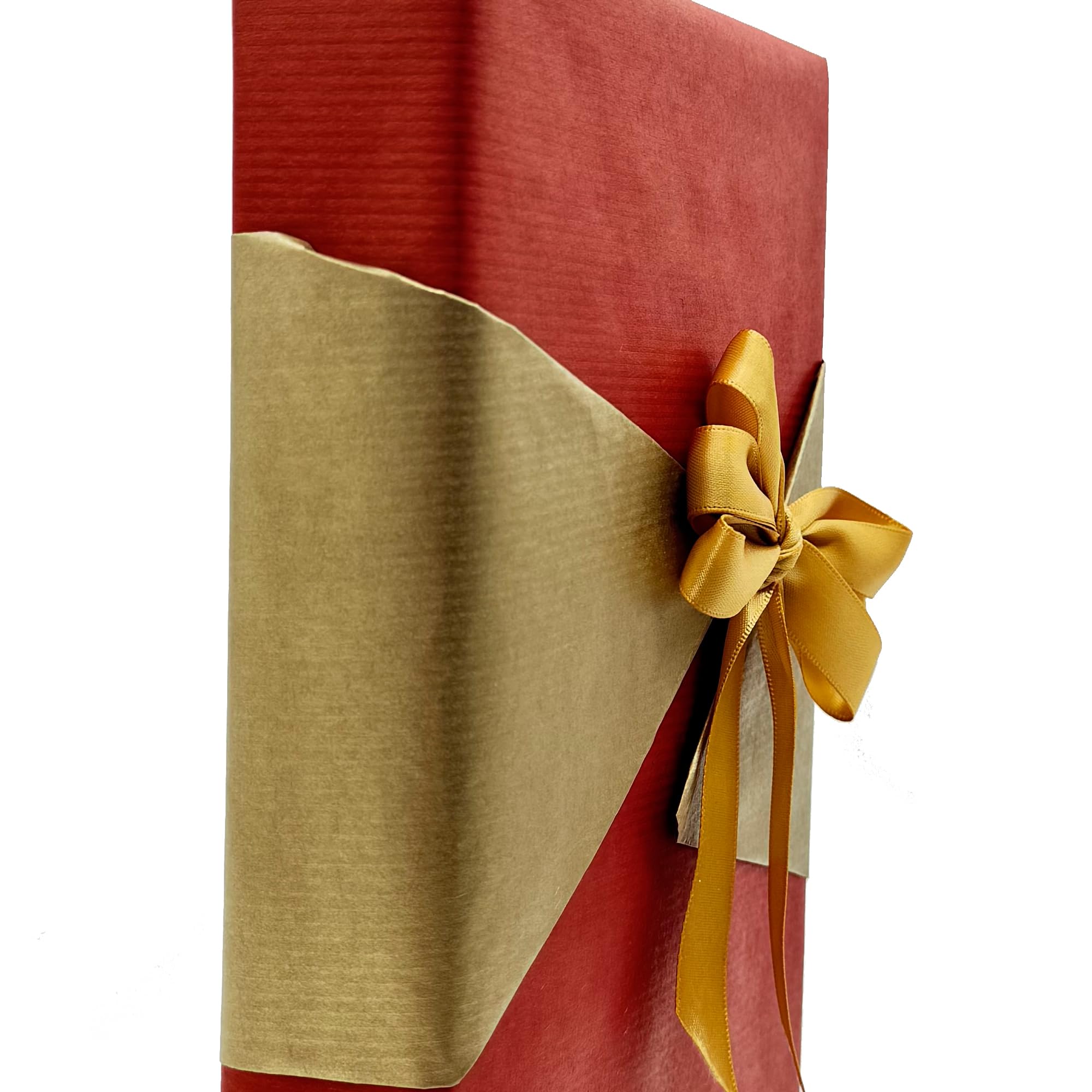 PAKOT – Papel Kraft Verjurado Doble Cara Rojo y Oro – Bobina 70 cm x 100 m – Rollo para Envolver Regalos Cumpleaños Eventos y Comercios