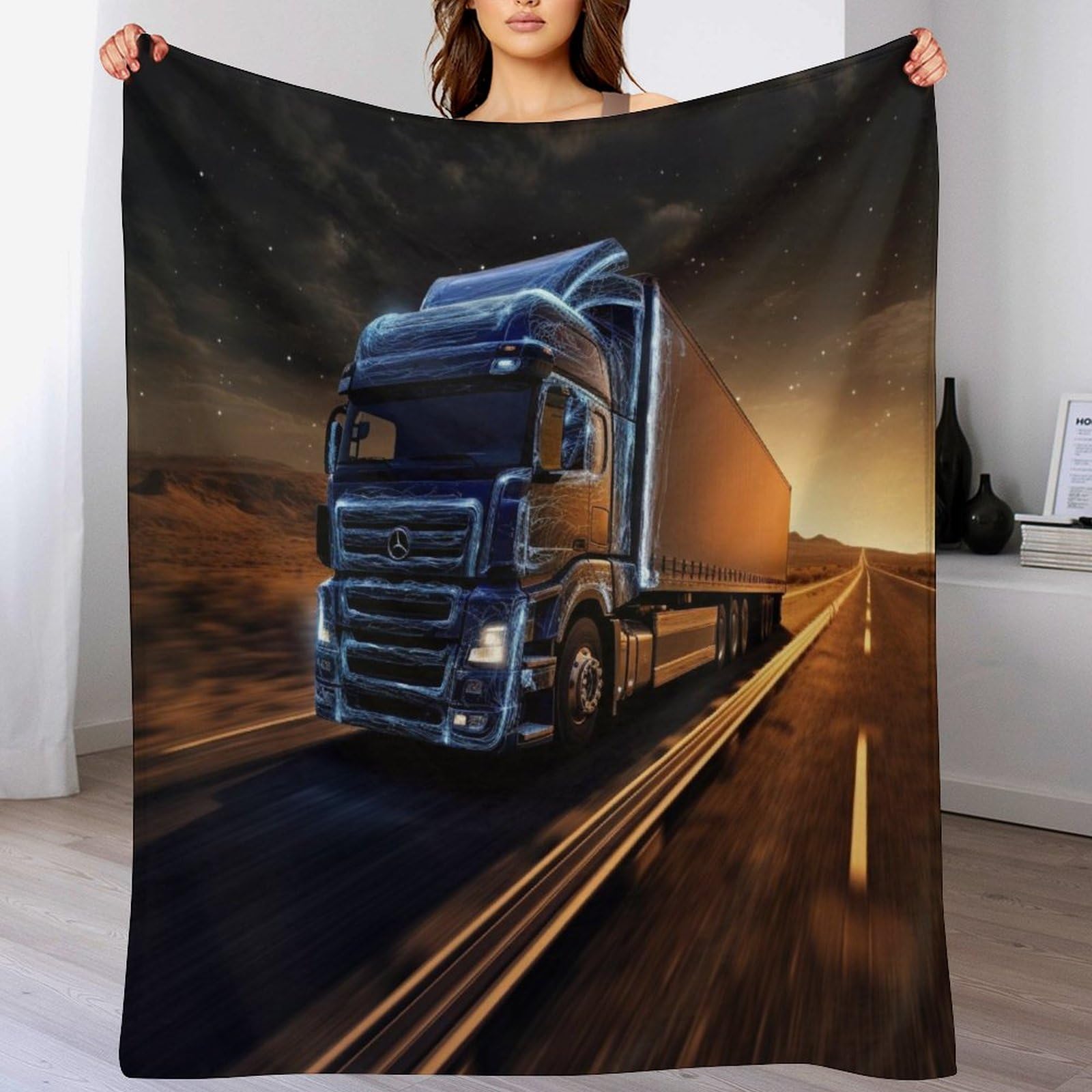 Couverture camion en flannel super doux 130x150cm plaid polaire peluche