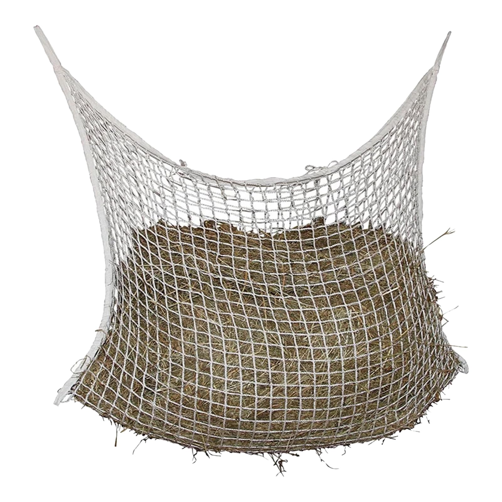 kingsea Heunetz Pferde 120cm x 90cm, Engmaschig 3 cm Netz Großer robuster Heusack Futternetz Heusack für artgerechte Fütterung, Weiß