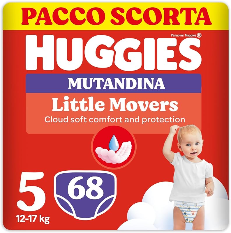 Huggies Little Movers Mutandina Taglia 5, 68 pz