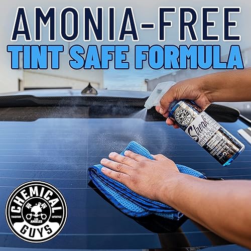 Miniatura 5 de Chemical Guys CLD30016 MIC_506_03 - Limpiador de vidrio y ventanas sin rayas (16 onzas líquidas), toallas de microfibra de grado profesional, color