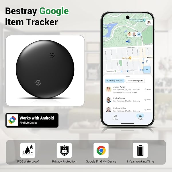 Bluetooth GPS Tracker per Android con Google Mein Dispositivo Trova app,Individuatore chiave e posizionamento bagagli,IP66 impermeabile,batteria sostituibile,segnale forte da vicino,per chiavi,borsa - 4