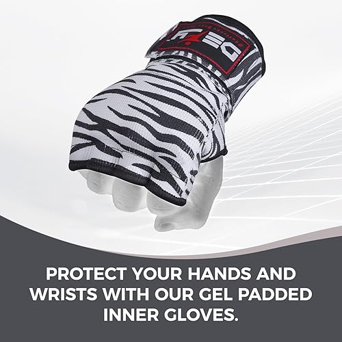Miniatura 2 de DEFY - Guantes interiores acolchados con correa de 29.5 in de largo, guantes interiores de boxeo con protección de nudillos acolchados de gel, para