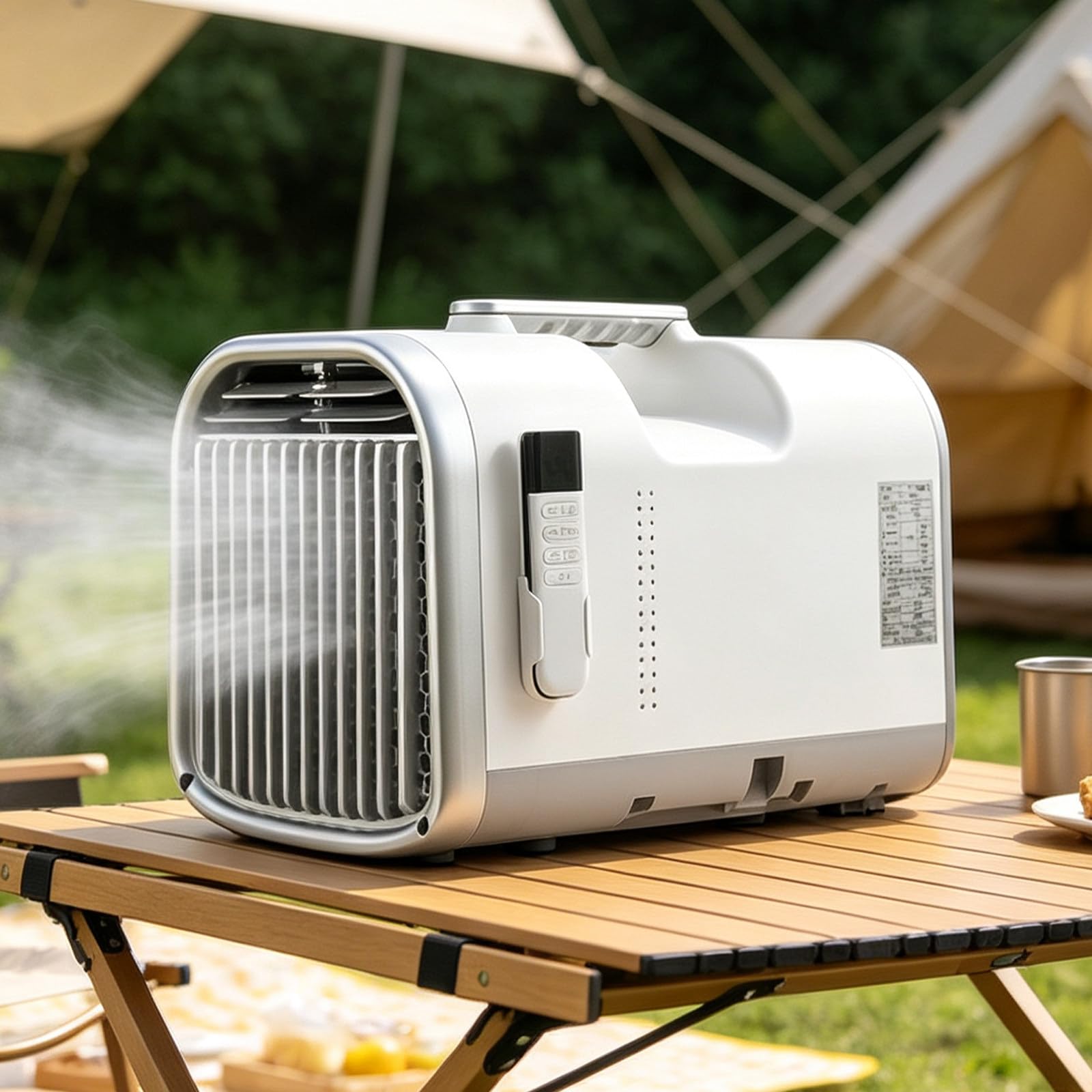 LURECAQING Road Trip RV Portable Air Con, Rapid Cooling, Play No Drilling Installation, 4-in-1 Quiet AC Mode, Auto-Evaporate,60°F-90°F for Tent Van Caravan Small Room 5100BTU