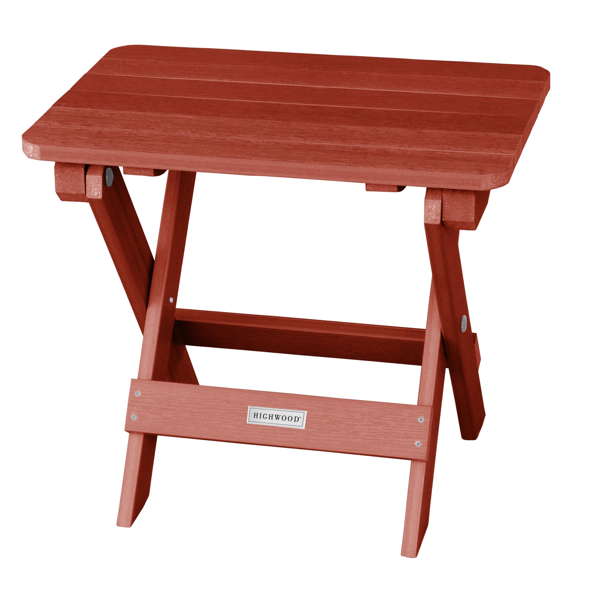 highwood folding adirondack side table, rustic red (ad-tbs1-red)