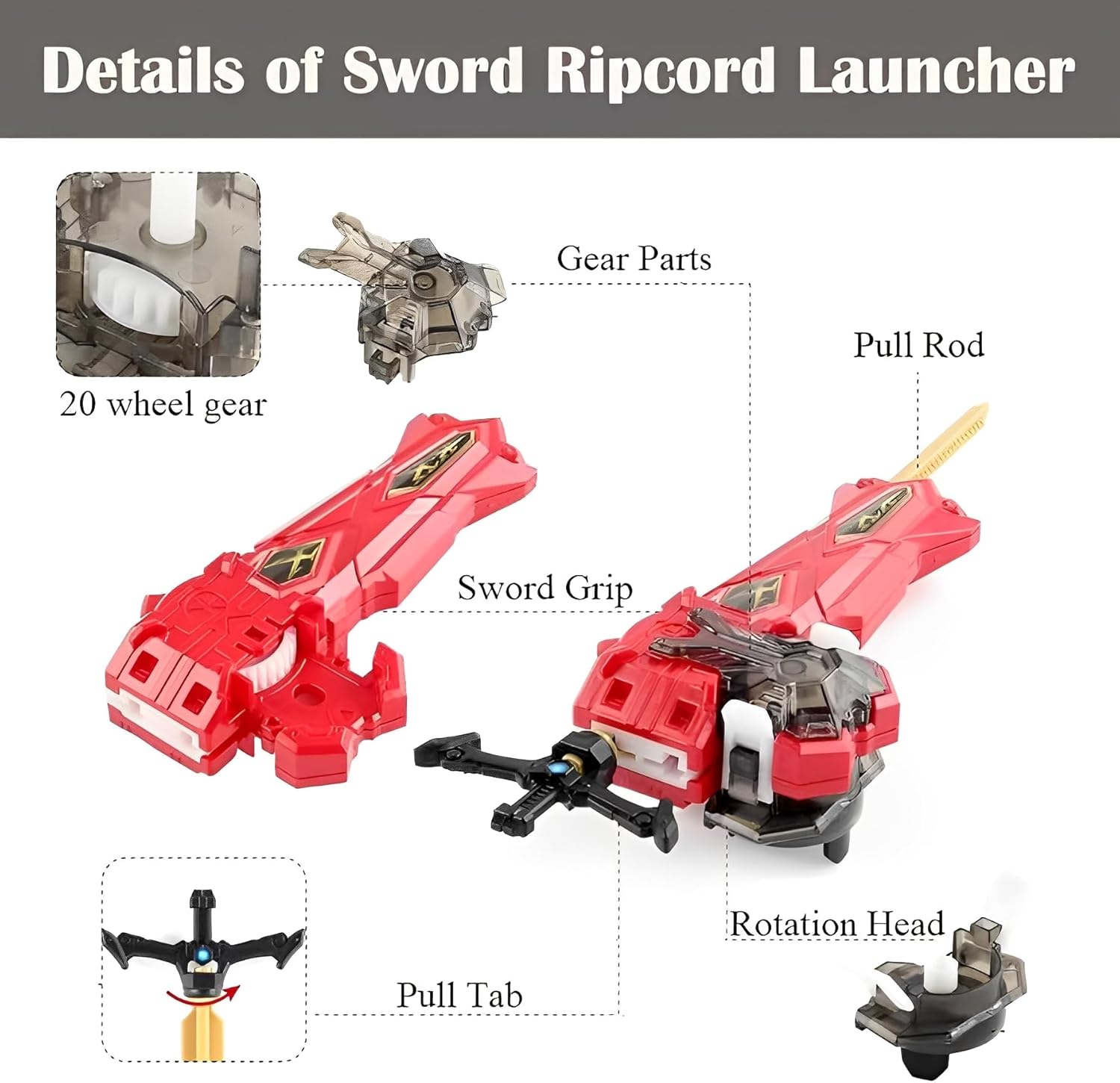 Burst Spinning Top Set with Storage Case, 8 Battle Tops, 2 Launchers & Ripcords, Carry Box Toy Gift for Kids，HZPWHY