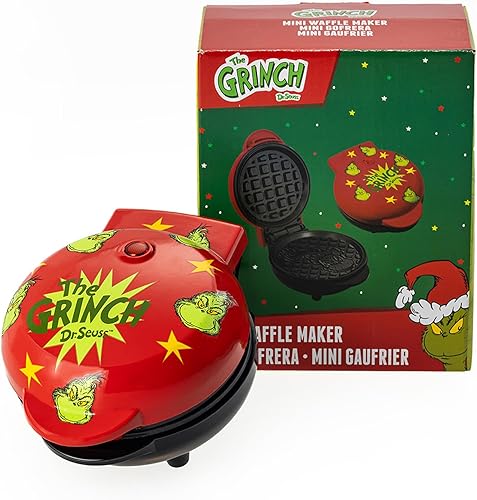 Miniatura 7 de Uncanny Brands Dr. Seuss Grinch Mini waflera - Pequeño aparato de cocina