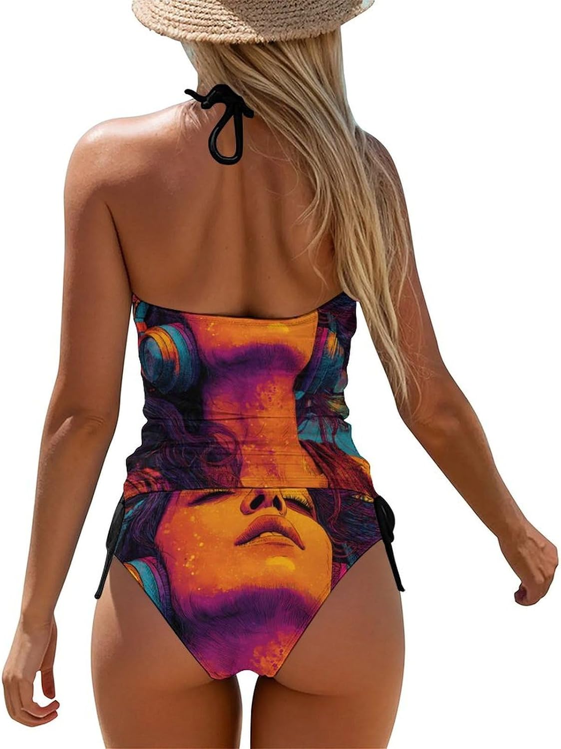 Music Lover Art Women Tankini 2 Piece Swim Bathing Suits | tummy control,high neck top with bottom,swimwear,swimsuits