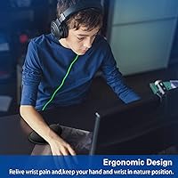 Vista 7 de Canjoy - Reposamuñecas para mouse, paquete de 2 almohadillas de espuma viscoelástica de tela suave con base de goma antideslizante, ergonómico