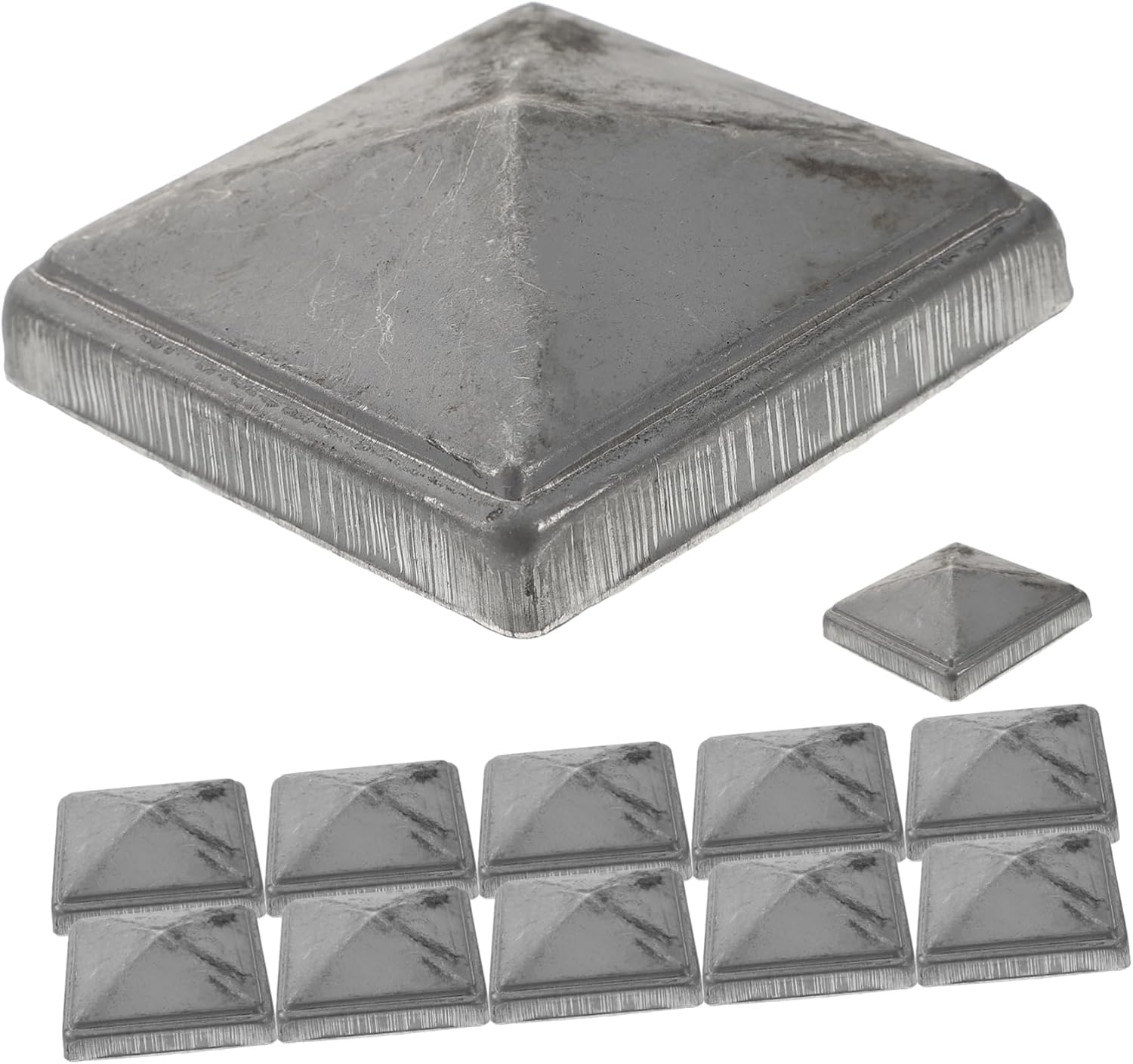 DOITOOL 12pcs Pyramid Column Cap Metal Fence Wooden Decor Wooden
