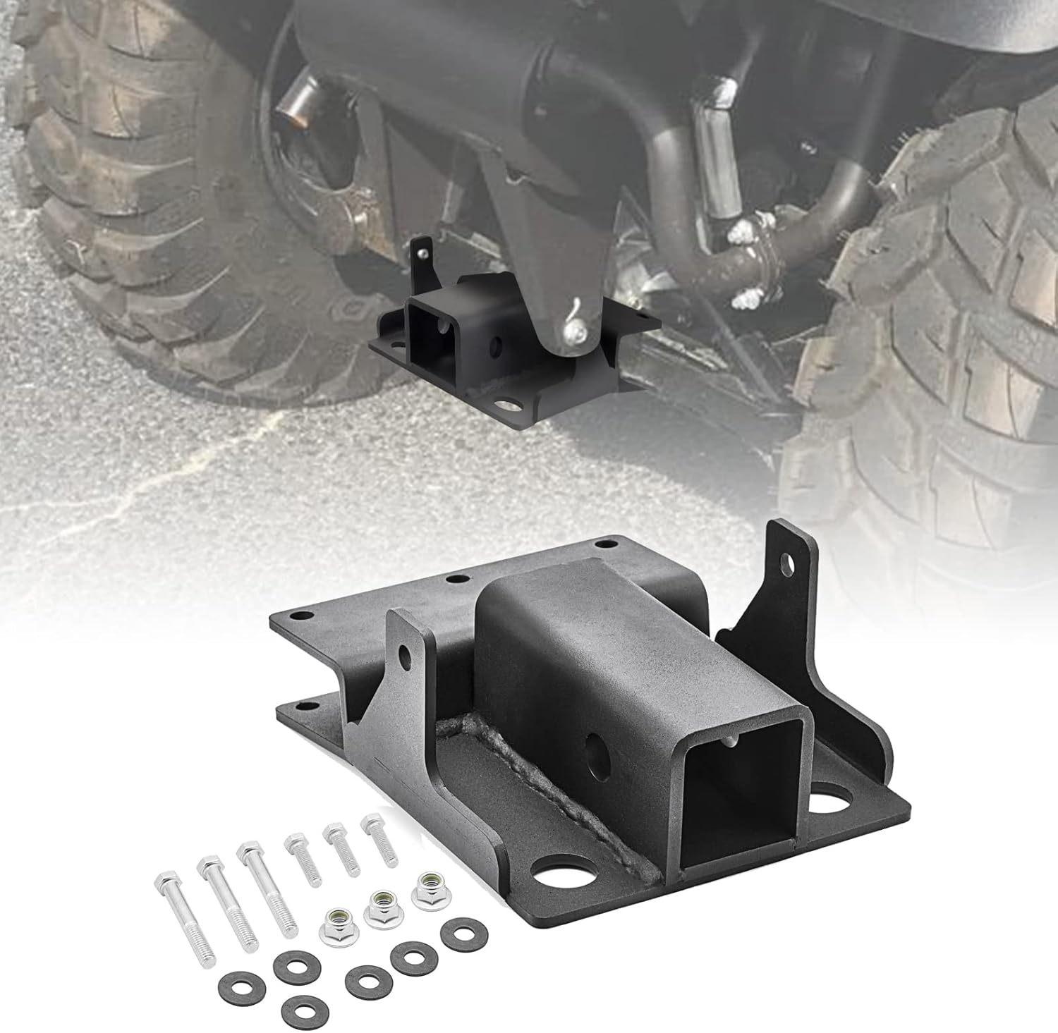 WSays Compatible with Kawasaki Mule 610 600 Mule SX Rear 2'' Receiver Trailer Tow Hitch Plater Kit