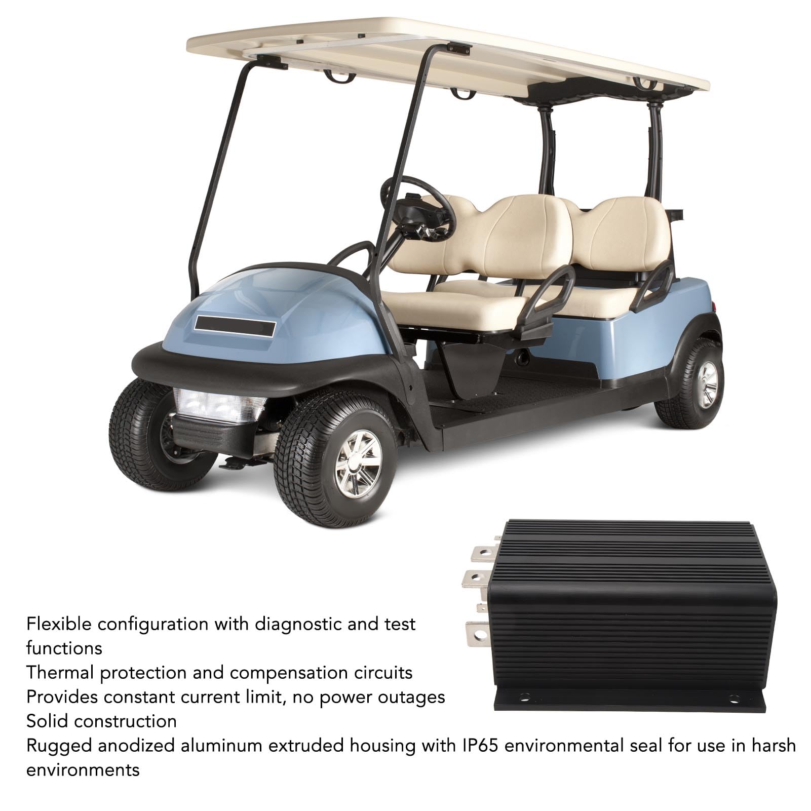 Sterownik silnika wózka golfowego XTevu 36-48 V - Zamiennik jednostki sterującej silnika prądu stałego 500 A dla Curtis, OE 1204 5305/P1204M 5305. Programowalny sterownik silnika