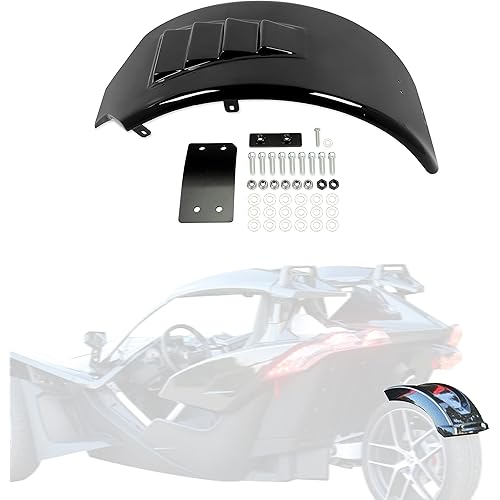 KUAFU Rear Fender Compatible with 2015-2019 Polaris Slingshot Base SL SE Model Only Bagger Hugger style Mudguard Black Fiberglass