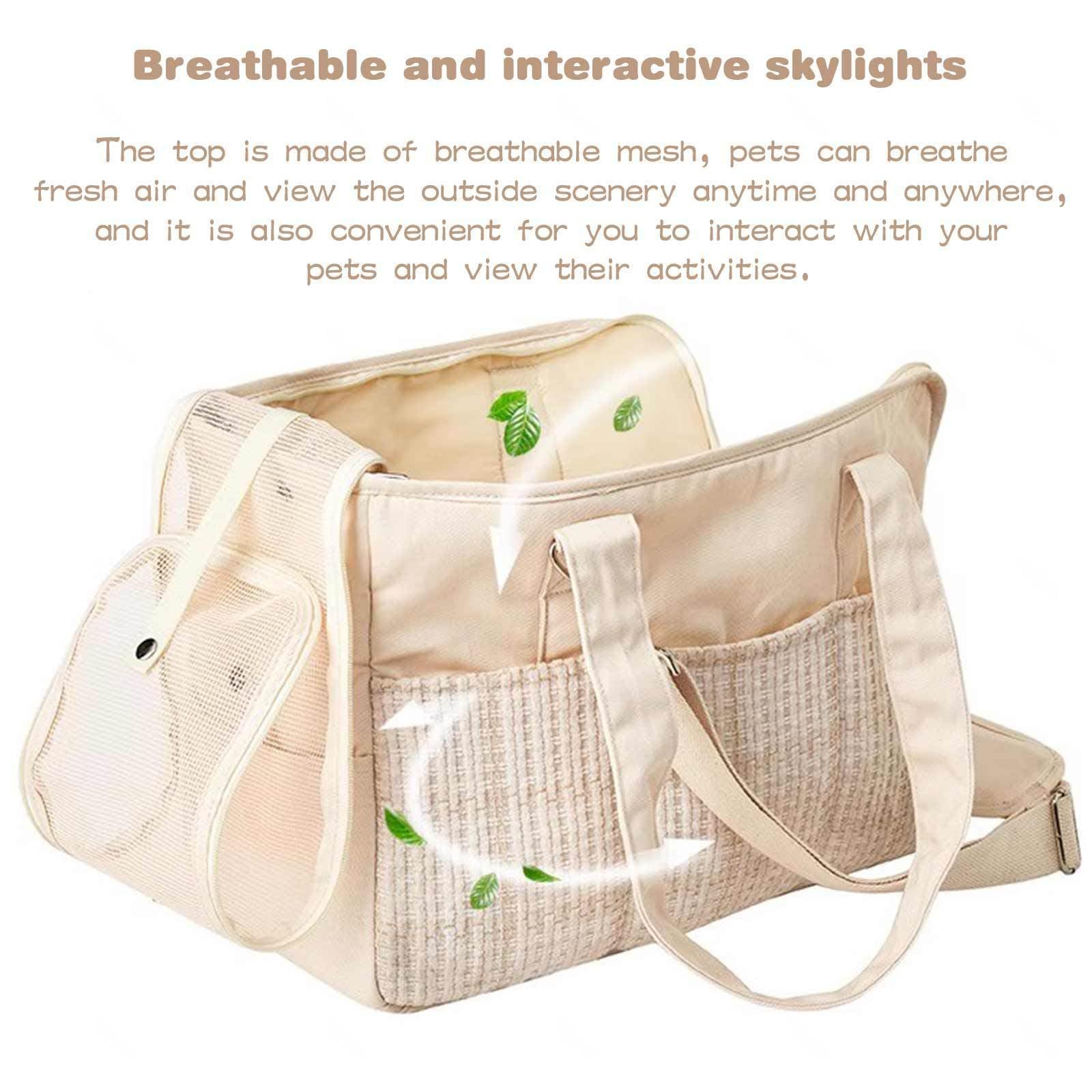 Transportín para mascotas para animales pequeños, conejos, cachorros, gatitos, portador de perros pequeños de lados suaves, bolso portátil para gatos, transportador plegable para gatos pequeños y